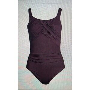 NWT Lands' End Women's SlenderSuit Carmela Tummy Control Swim Suit 24W G